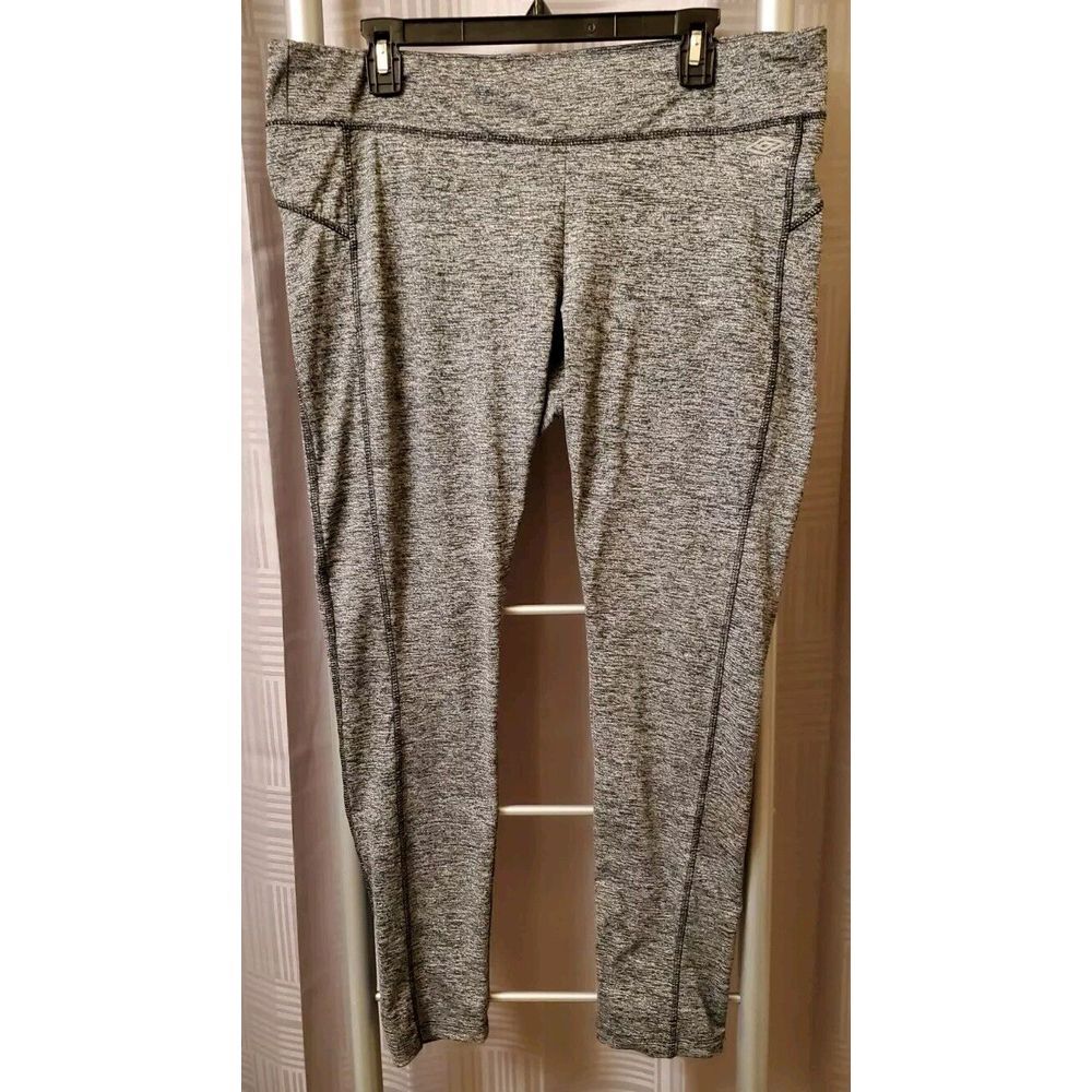 Umbro Womens Mid Rise‎ Skinny Compression Gray Leggings Size XL
